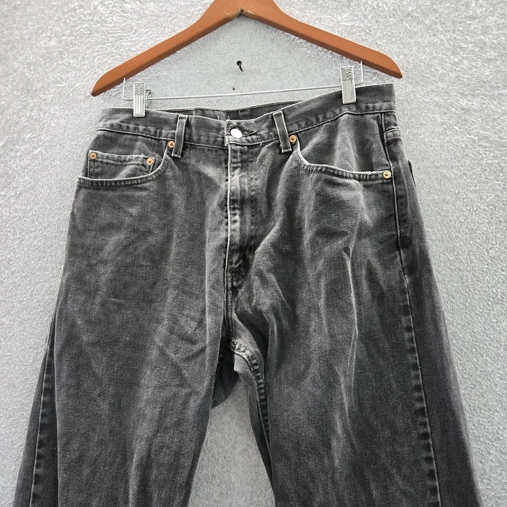 VINTAGE Levi's 505 Men Jeans 34X36 Gray Denim Regular Straight 34